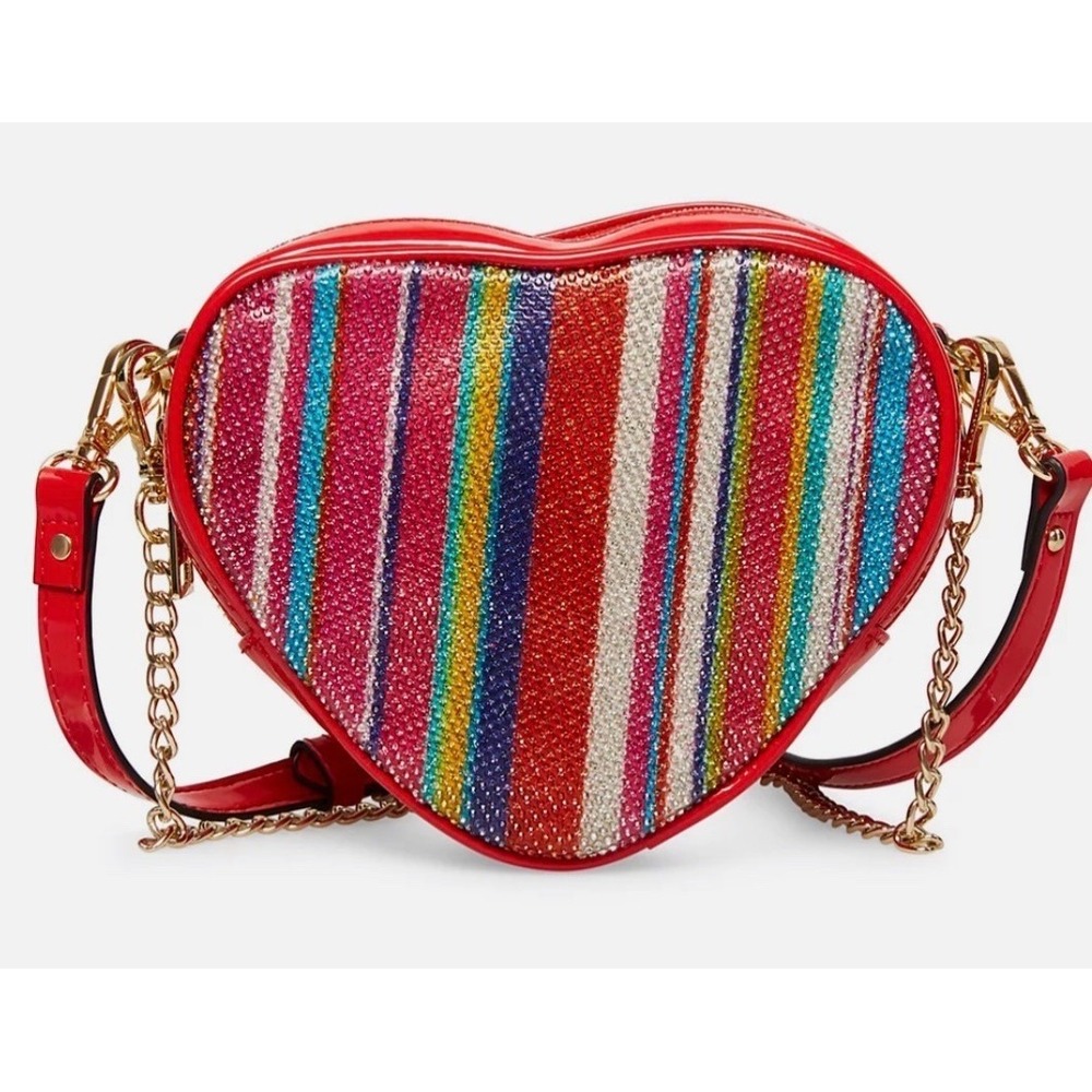 NWT RARE Betsey Johnson Valentine Rhinestone Heart Crossbody BAG VALENTINES DAY